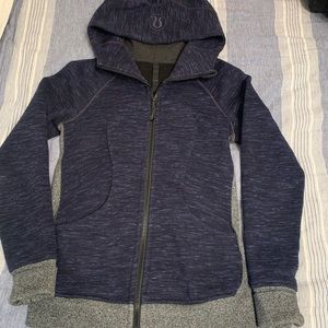 Lululemon Full Zip Scuba Hoodie navy/grey size 4